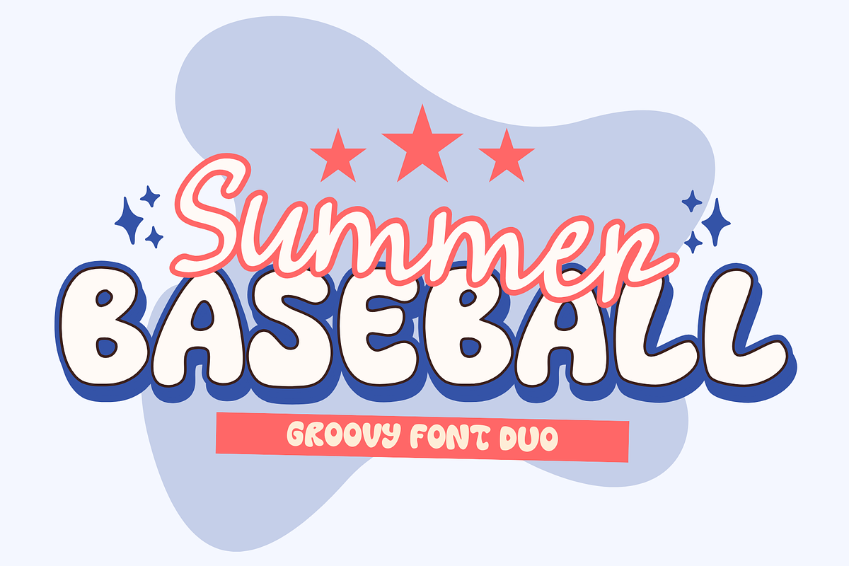 Summer Baseball is Groovy font duo, a Handwritten Font by Brown Cupple (Photo 1 of 8)