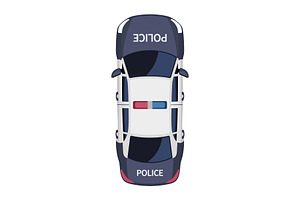 Top view police car, a Transportation Illustration by Yayasya