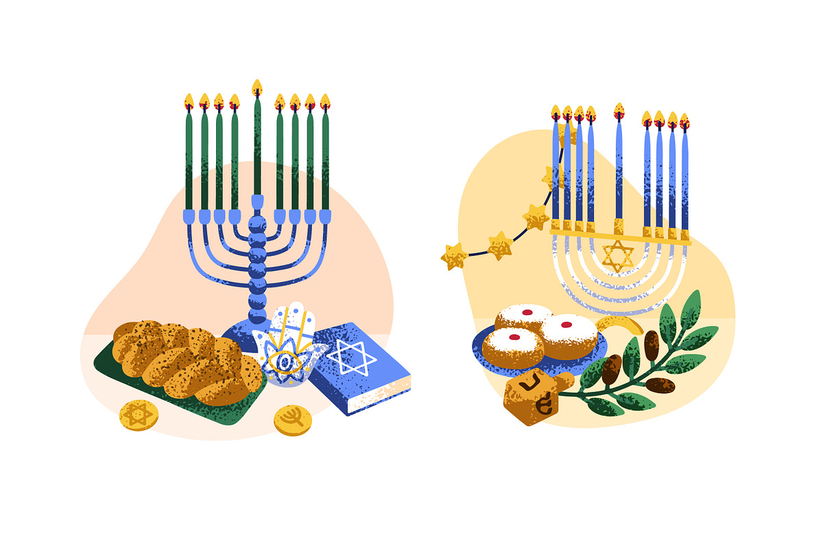 Hanukkah, Jewish holiday set, an Object Illustration by Good Studio (Photo 3 of 5)