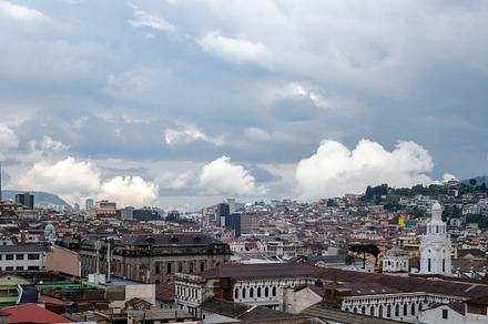 Panoramic view of Quito city from San Francisco church
