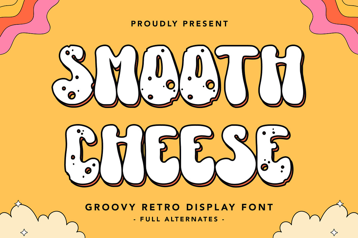 Smooth Cheese - Groovy Retro Font, a Font by Arendxstudio (Photo 1 of 9)