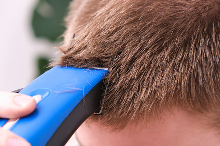 A man cuts his hair with clipper. Cutting a short hairstyle at home. Close-up., a Technology Photo by Detriana