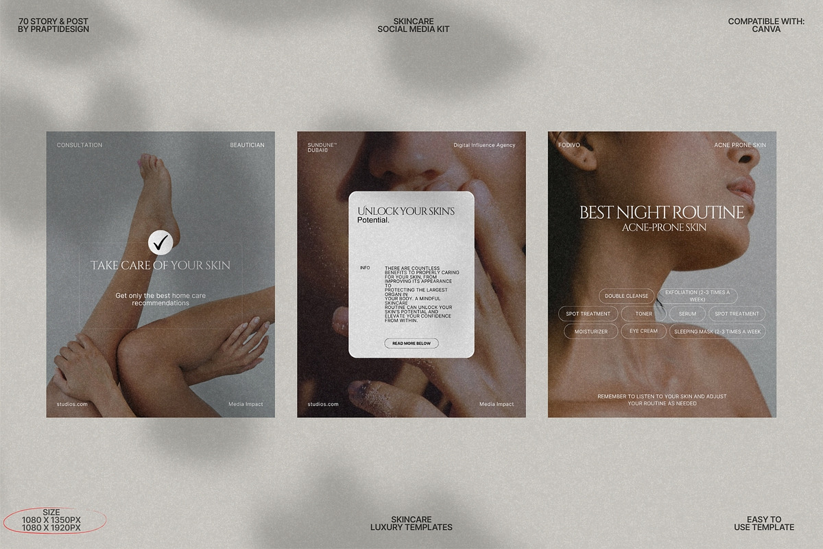 Skincare Post & Story Templates preview 6