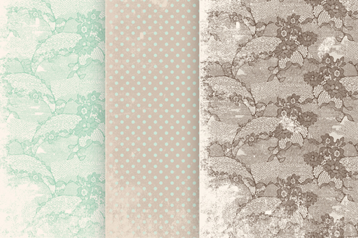 12 Lace patterned papers +editables preview 3