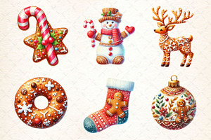 Christmas Gingerbread Clipart Bundle