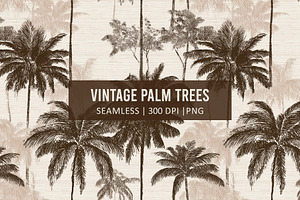 VINTAGE PALM TREES Seamless Pattern
