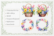 Watercolor Spring Flowers Collection, an Illustration by Print Haven (Thumbnail 2 of 6)