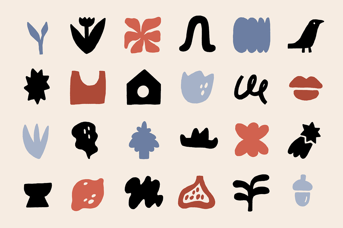 TOTALLY NAIVE: 180+ ELEMENTS, a Decorative Illustration by katieromanoff_art (Photo 9 of 12)