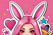 Bunny Girl Stickers — 50 PNG, a Person Illustration by ETARA by Mea Hau (Thumbnail 16 of 17)