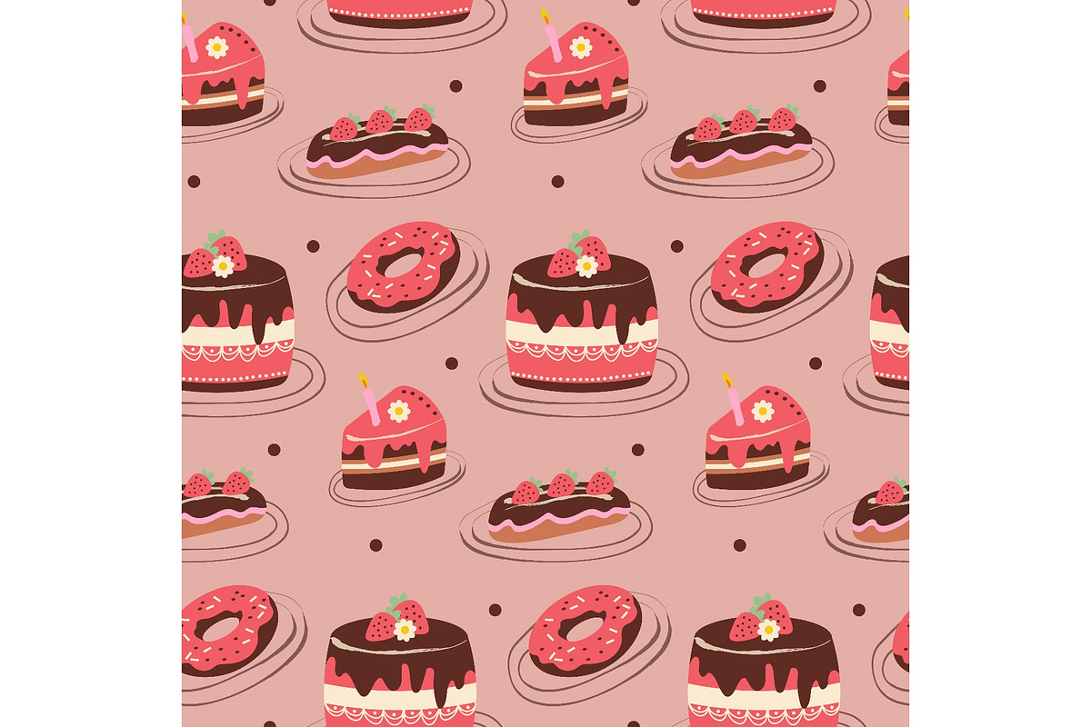 Bakery dessert patterns featuring, a Food Illustration by okskukuruza (Photo 1 of 3)