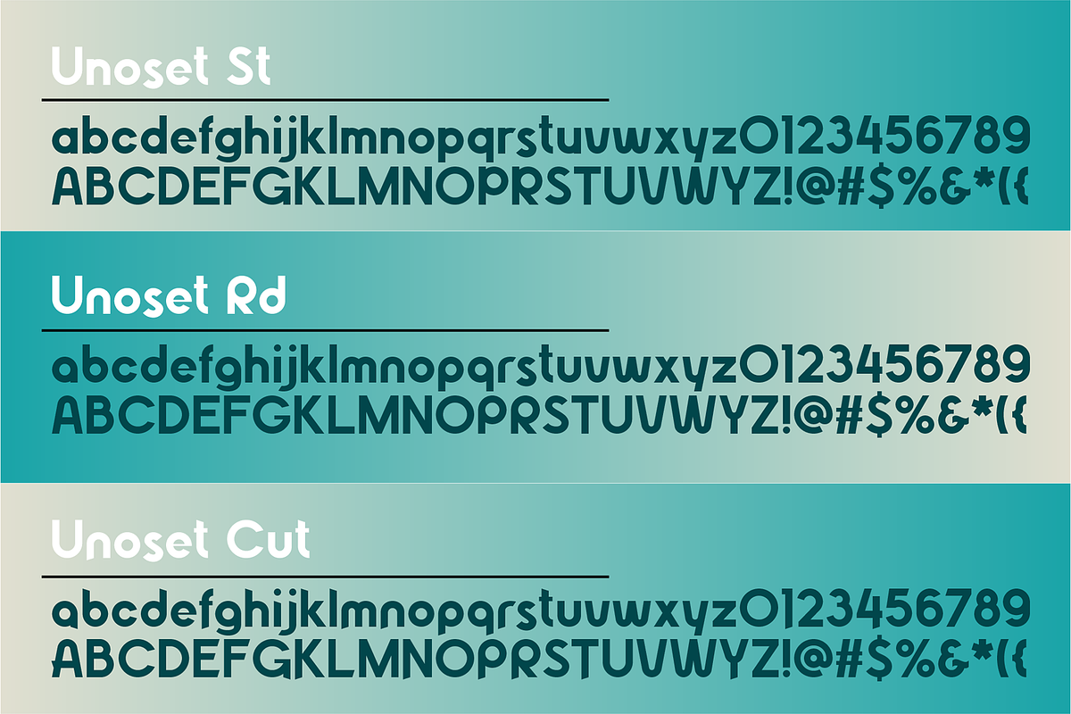 Unoset font family, a Sans Serif Font by vlad.berla (Photo 3 of 6)