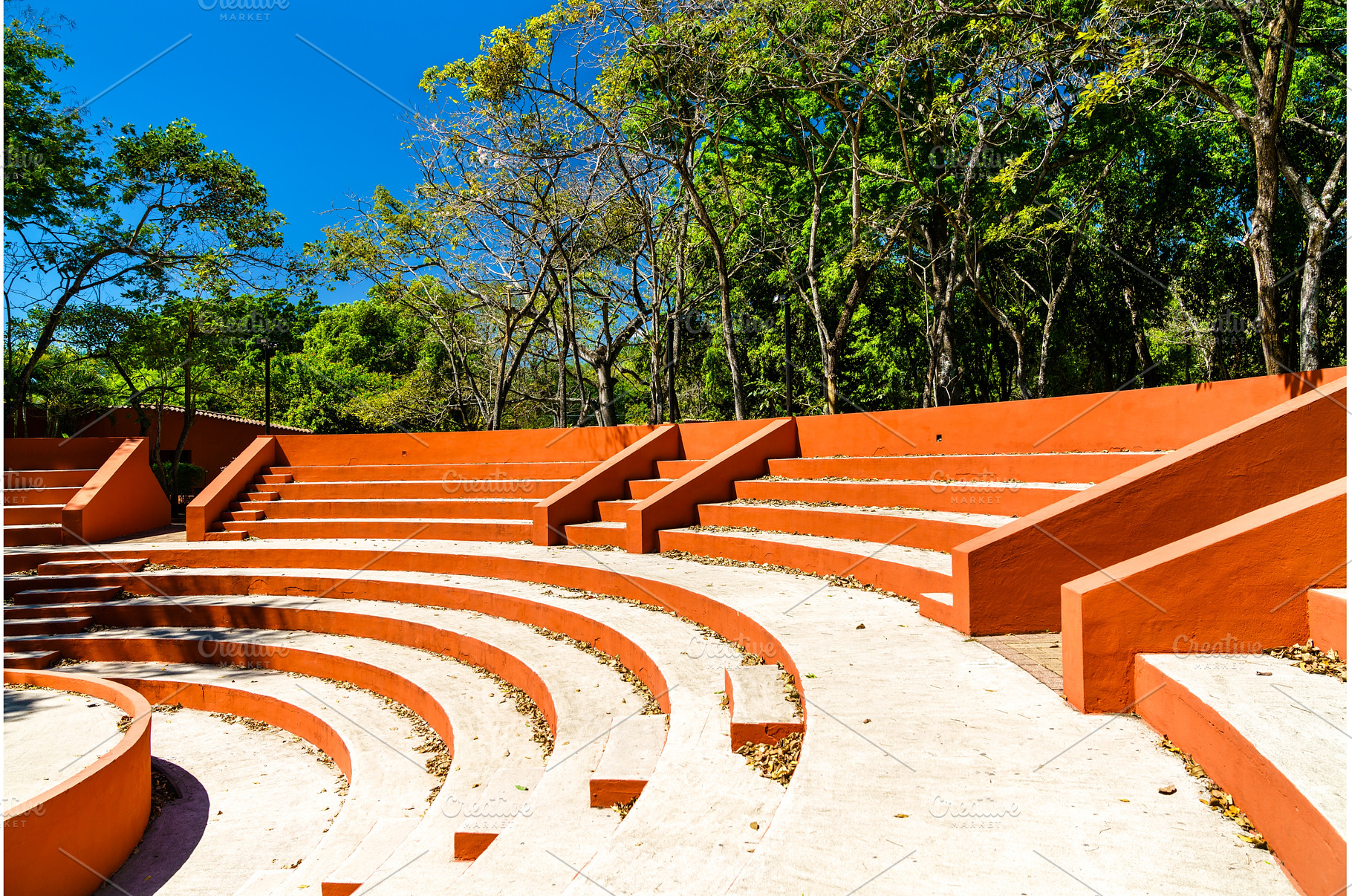 Amphitheater at San Andres Mayan, an Architecture Photo by Leonid Andronov