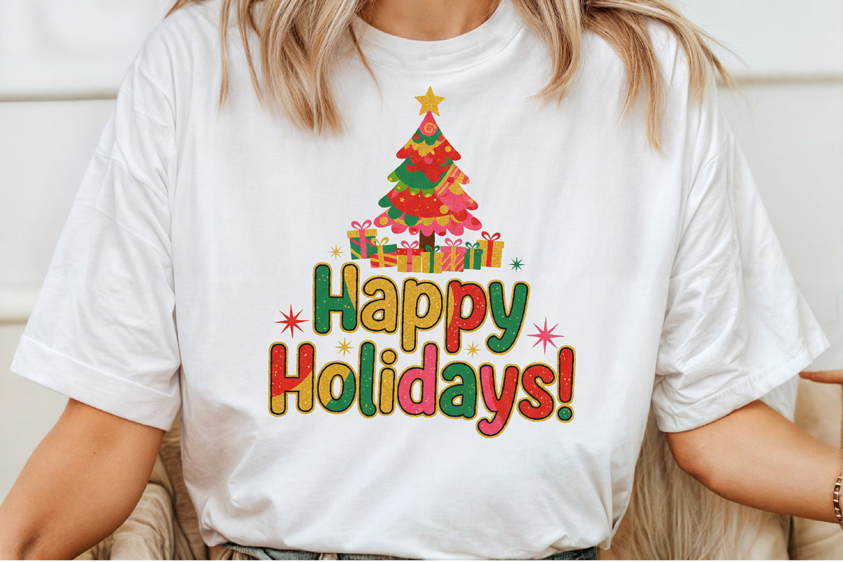 Happy Holidays Christmas Clipart PNG, an Illustration by Craft Nest (Photo 5 of 6)
