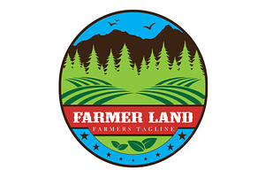 Farming landscape logo, an Object Illustration by LogosDen