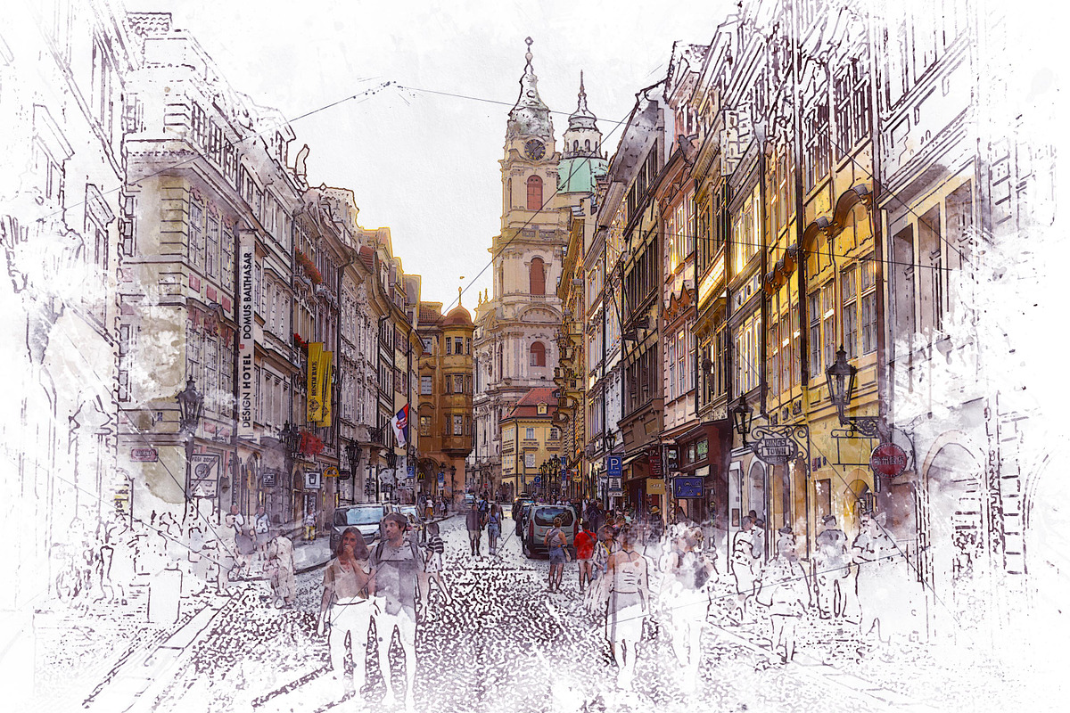 Urban Watercolor Photoshop Effect, a Brushes & More by INTENTFX (Photo 6 of 26)