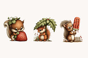 Whimsical Funny Summer Squirrel Clip, an Illustration by Designworld (Thumbnail 2 of 10)