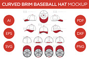 Curved Brim Baseball Hats - Template, a Hat Mockup by Mark Anthony Media (Thumbnail 1 of 4)