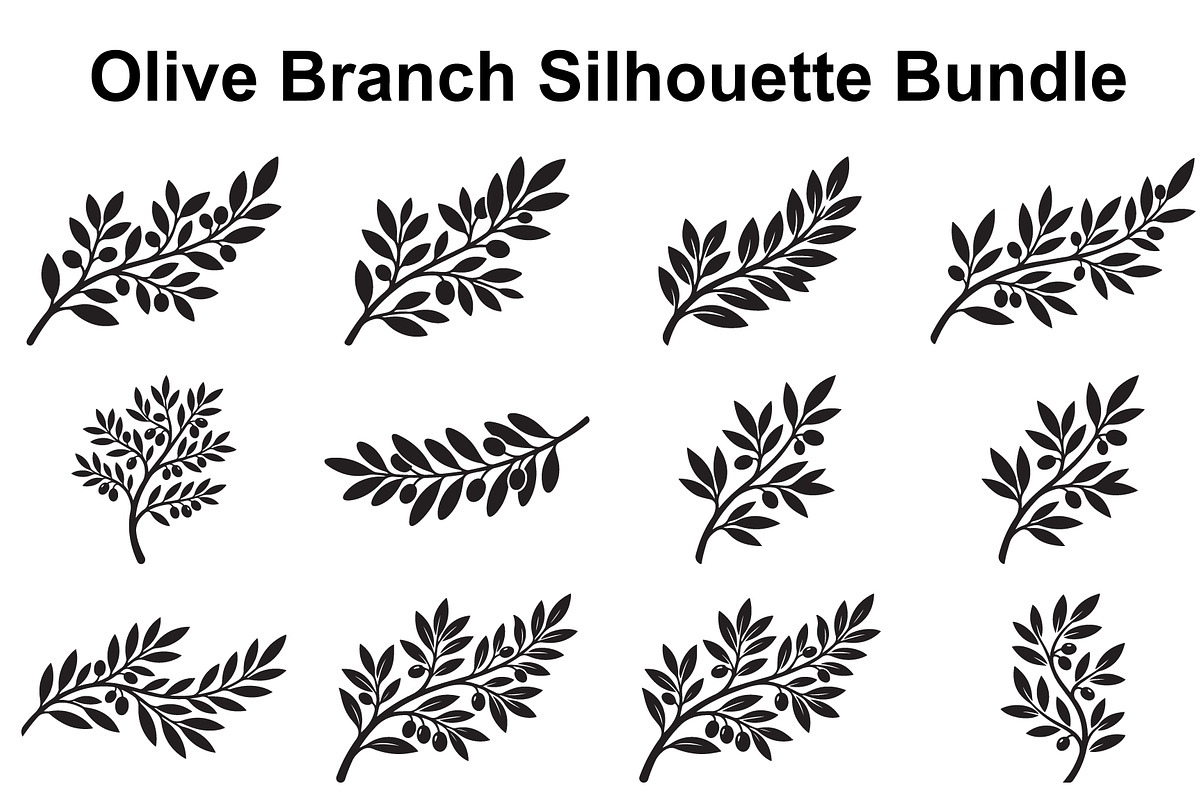 Olive Leaf Silhouette Collection, an Object Graphic by Designer_Momina (Photo 1 of 3)