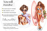 Dreamy Summer girls Clipart Set, a Person Illustration by ThatsDesignArt (Thumbnail 2 of 10)