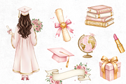 Watercolor Graduation Clipart Bundle, an Illustration by Elegant_Studio44 (Thumbnail 4 of 4)