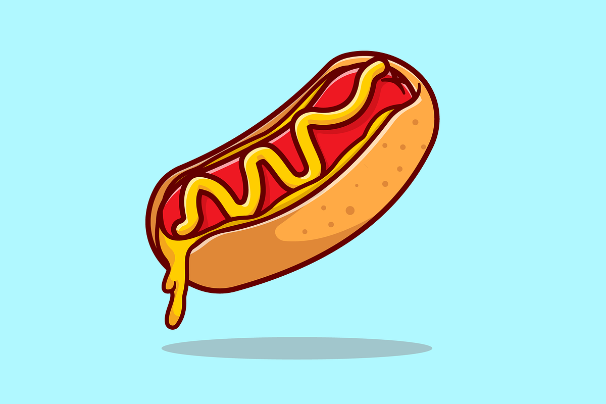 Hotdog Melted Food Floating Cartoon, a Food Illustration by Catalyst Labs (Photo 3 of 3)