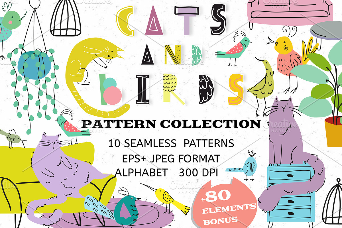 Cats pattern, a Pattern Graphic by Lineli (Photo 1 of 9)