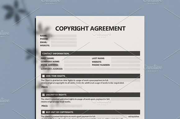 Copyright Agreement - Fillable PDF preview 2