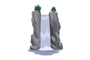 Cartoon river waterfall, an Illustration by Things for designers