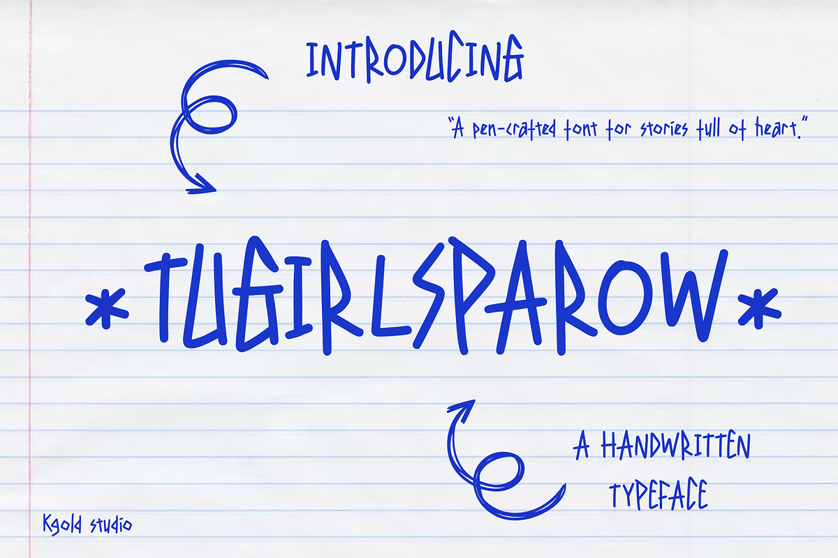 Tugirlsparow – A Pen-Crafted Font, a Handwritten Font by Badsign Type (Photo 1 of 7)