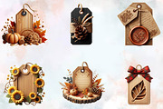 Vintage Wooden Autumn Tags, an Illustration by SVGArt (Thumbnail 5 of 8)