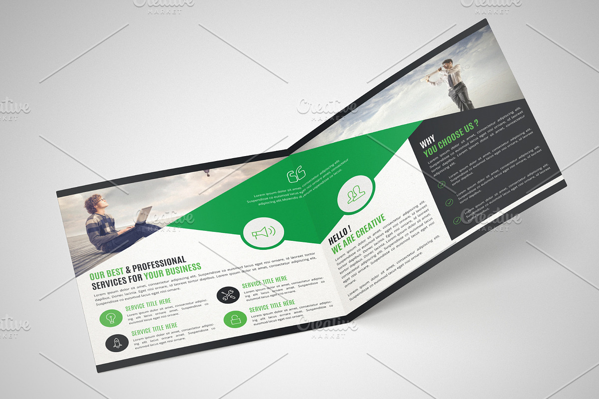 Square Bifold Brochure Template, a Brochure Template by Alice_s (Photo 4 of 6)