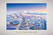 Festive Christmas landscape, a Decorative Illustration by Countryside life (Thumbnail 1 of 10)