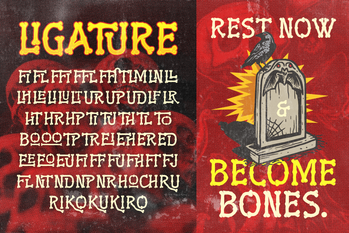 Gurl Bones - Spooky Bone Display, a Symbol Font by Artisan Themes (Photo 6 of 11)