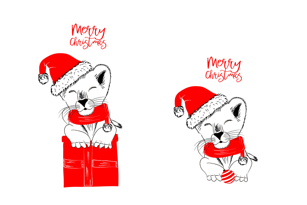 Christmas Collection - cute animals, an Animal Illustration by MM Studio (Photo 4 of 12)