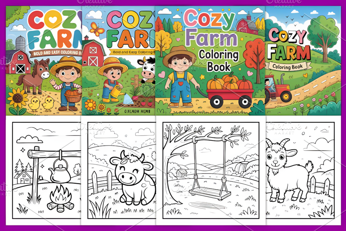 Bold and Easy Cozy Farm Coloring, an Animal Illustration by Ink Gallery (Photo 4 of 4)