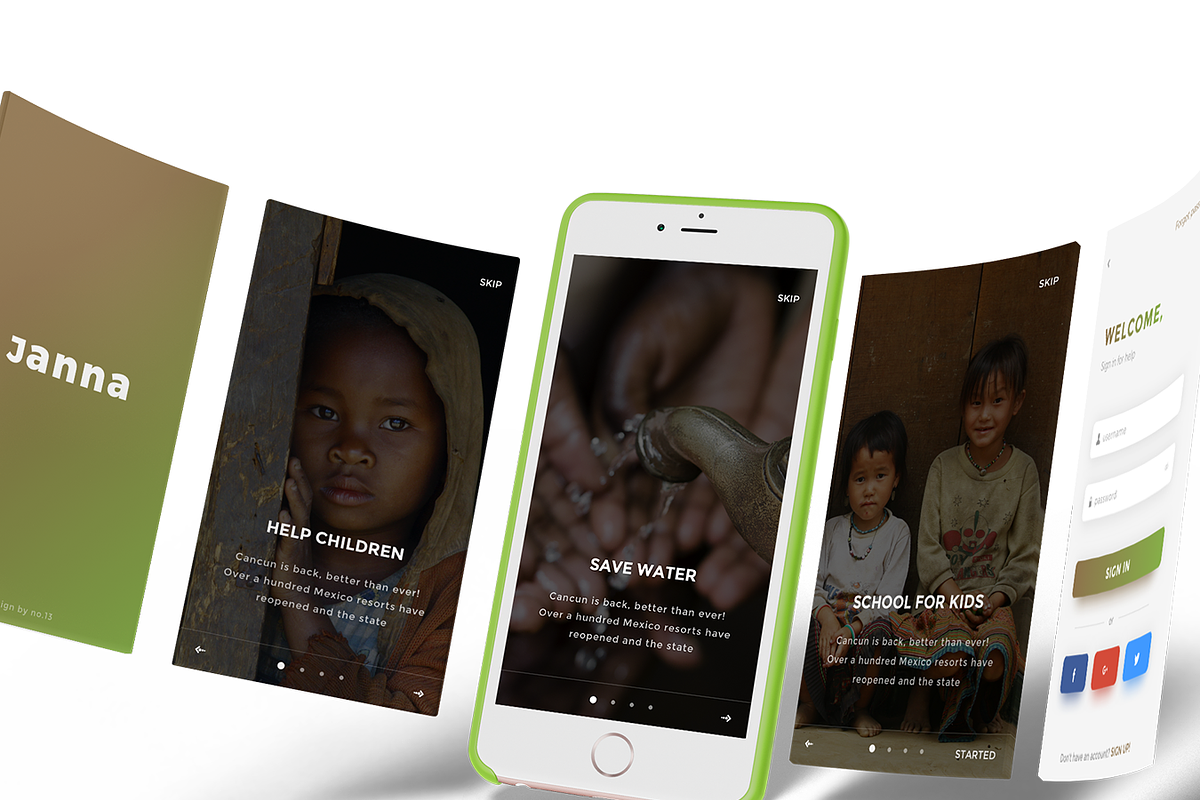 Janna Charity Mobile UI Kit, an UI Kit Template by No.13 (Photo 4 of 5)