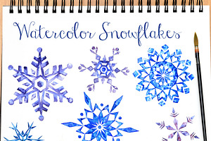 Snowflakes in Watercolor, an Illustration by Sunny Design