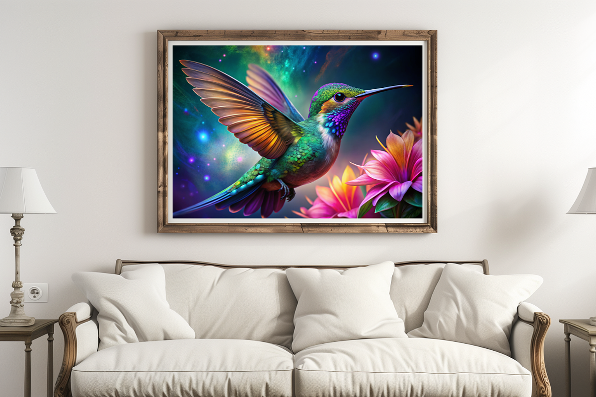 Vibrant Hummingbird Print, an Animal Illustration by ZobaDepot (Photo 2 of 4)