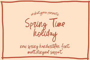 Spring Time holiday, a Handwritten Font by Alexander Tiunov