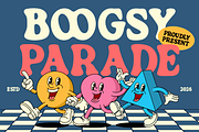 Boogsy Parade Retro Psychedelic Font, a Font by PutraCetol Studio (Thumbnail 1 of 5)