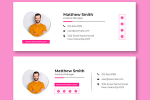 Email Signature Pink Color Theme