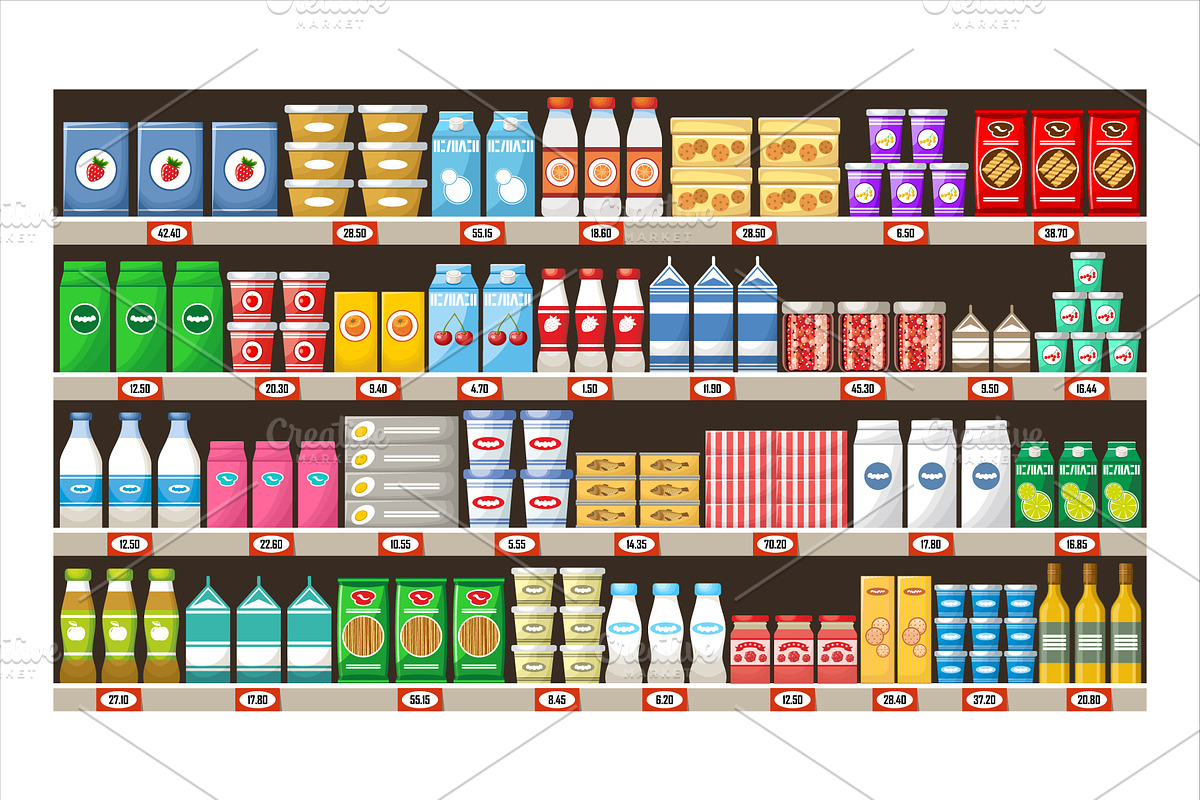 Supermarket. Food and drinks, a Graphic by Gurza SHOP (Photo 4 of 8)