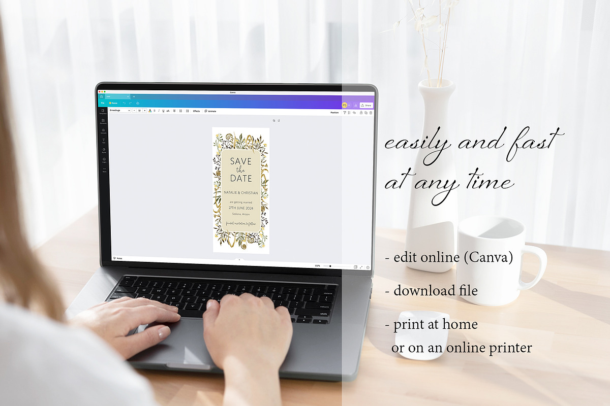 Save The Date Phone Forest Template preview 5
