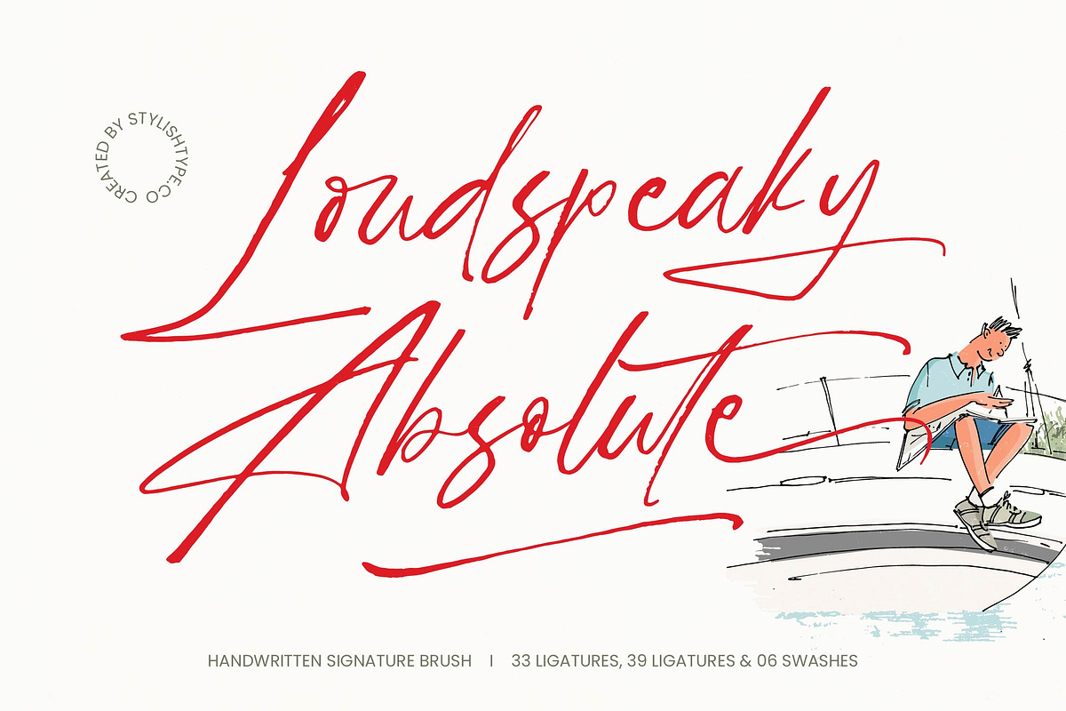 Loudspeaky Absolute Signature Brush, a Script Font by stylishtype.co (Photo 1 of 10)