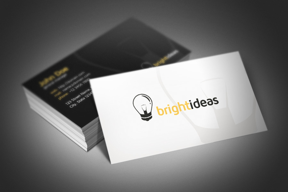 Bright Ideas Business Card, a Business Card Template by Rafael Oliveira (Photo 1 of 4)