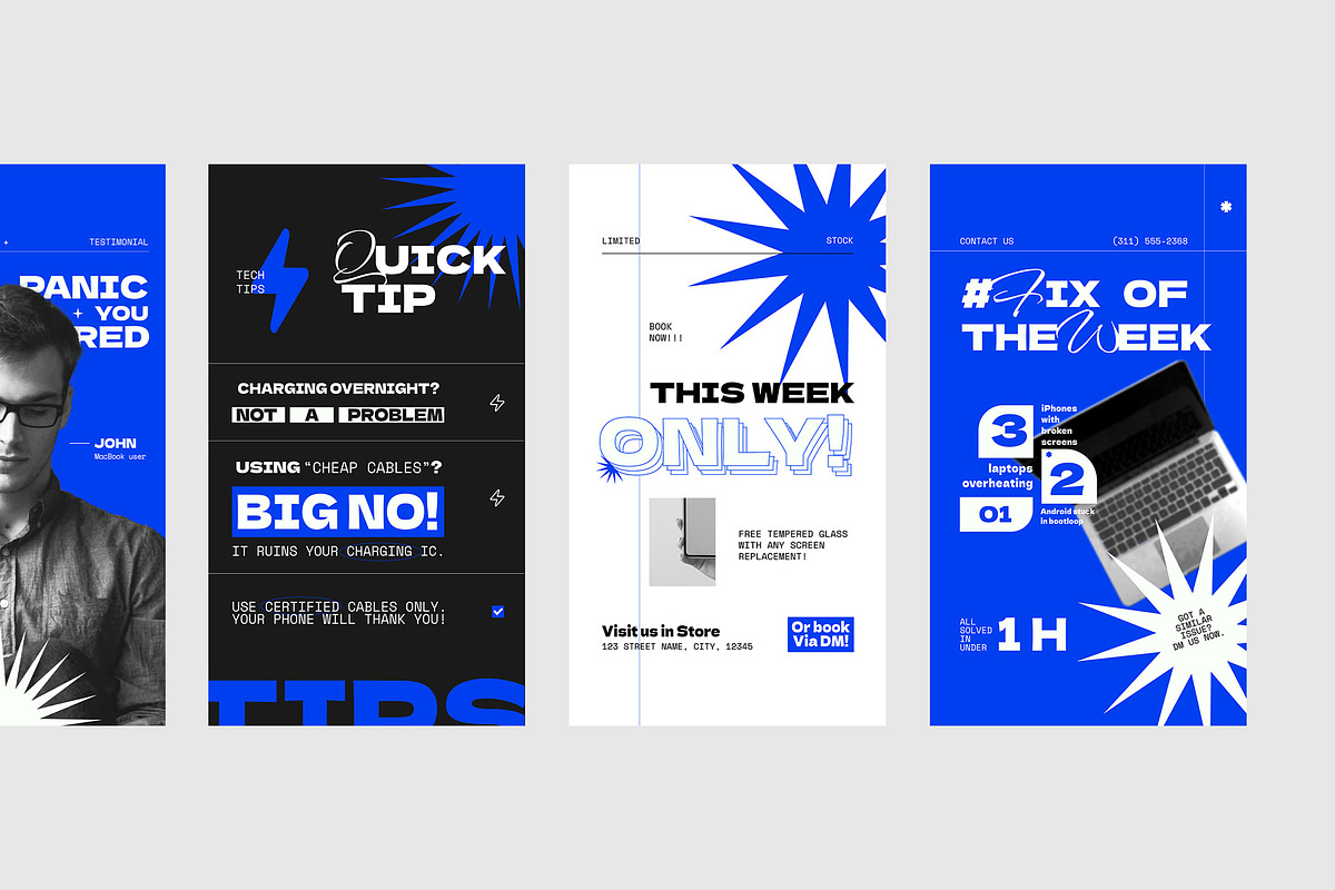 Tech Gadget Repair Instagram Pack preview 4