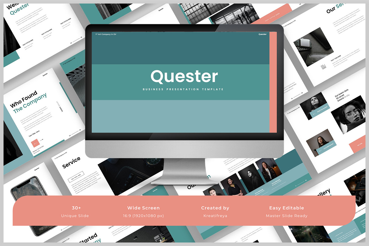 Quester–Business PowerPoint Template, a Presentation Template by kreatifreya (Photo 1 of 5)