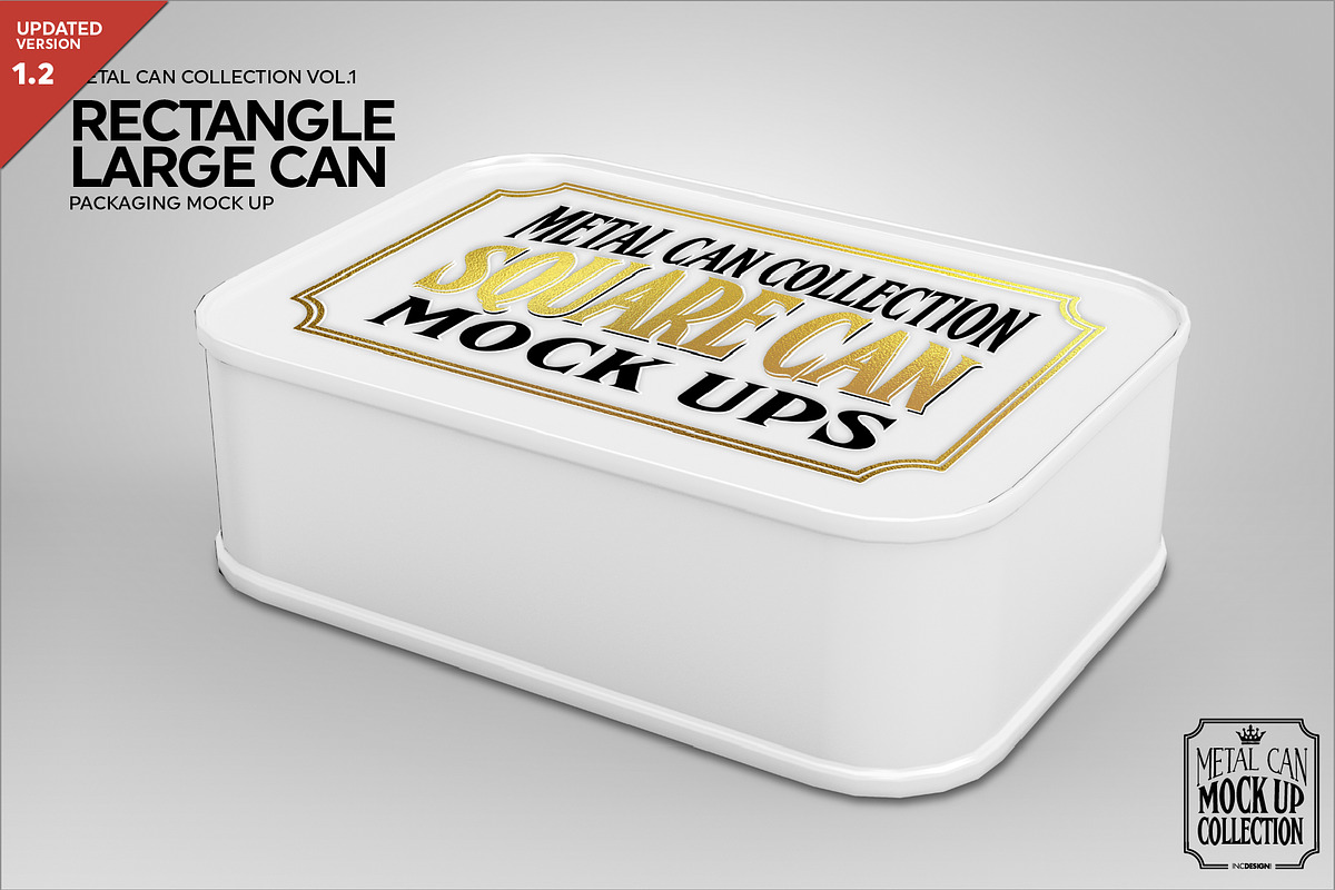 Large Rectangle Tin Packaging Mockup, a Cups & Container Mockup by INCDesign (Photo 1 of 5)