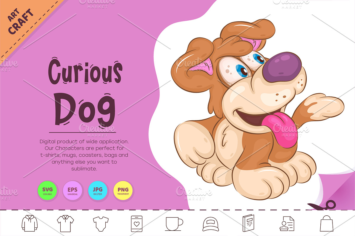 Cartoon Curious Dog. Clipart, an Animal Illustration by KENO Mascots (Photo 1 of 3)