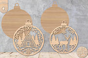 Christmas Ornament Laser Cut File, an Object Graphic by Rose Art (Thumbnail 2 of 3)